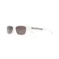 Balenciaga Eyewear logo-engraved square-frame sunglasses - White