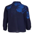 ETRO floral-print button-down silk shirt - Blue