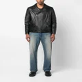 Manokhi off-centre zip-fastening leather jacket - Black