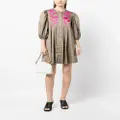 Cynthia Rowley floral-appliqué shirt dress - Brown
