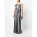 Michelle Mason lace detail silk gown - Grey