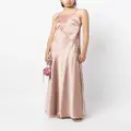 Michelle Mason lace-inset gown long sleeveless dress - Pink