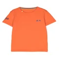 Sun 68 embroidered logo cotton T-shirt - Orange
