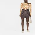Nanushka draped satin mini skirt - Brown