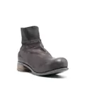 A Diciannoveventitre rear-zip leather ankle boots - Grey