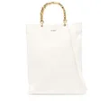 Jil Sander metallic-handle leather tote bag - White