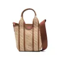 See by Chloé leather-trimmed jute tote bag - Neutrals