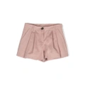 Douuod Kids pleat-detail stretch-cotton shorts - Pink