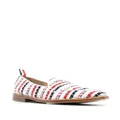 Thom Browne ribbon tweed penny loafers - White