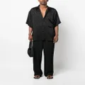 Saint Laurent patterned-jacquard short-sleeve shirt - Black