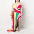 Philipp Plein rainbow-patchwork long dress - Pink