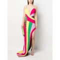 Philipp Plein rainbow-patchwork long dress - Pink