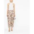 ISABEL MARANT Elore abstract-print cotton trousers - Neutrals