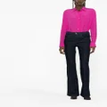 ETRO Pegaso-appliqué silk shirt - Pink