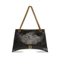 Balenciaga logo-plaque leather shoulder bag - Black
