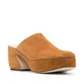 Sergio Rossi heeled leather suede mules - Brown