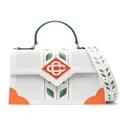 Casablanca Laurel perforated tote bag - White