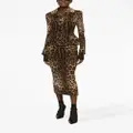Dolce & Gabbana leopard-print midi skirt - Brown