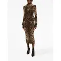 Dolce & Gabbana leopard-print midi skirt - Brown