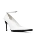 Gcds 110mm pointed leather pumps - White