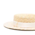 Maison Michel Kiki straw canotier hat - Neutrals