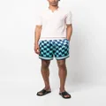 Casablanca Pool Tile-print silk shorts - Blue