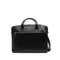 TOM FORD logo-plaque grained leather briefcase - Black
