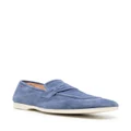 Kiton square-toe suede loafers - Blue