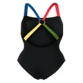 Tory Burch logo-detail colorblocked swimsuit - Black