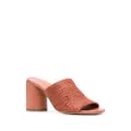 Casadei 90mm woven-detail leather mules - Brown