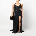 Atu Body Couture sequinned halterneck gown - Black