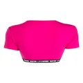 Dsquared2 logo-underband cotton cropped top - Pink