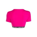 Dsquared2 logo-underband cotton cropped top - Pink