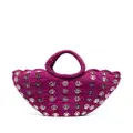 Rabanne metallic disc basket bag - Purple