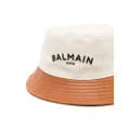 Balmain logo-embroidered bucket hat - Neutrals