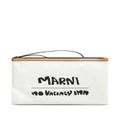 Marni logo-print clutch bag - White