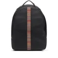 Paul Smith Signature Stripe leather backpack - Black