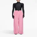 Balenciaga logo-jacquard wide-leg silk trousers - Pink