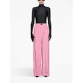 Balenciaga logo-jacquard wide-leg silk trousers - Pink