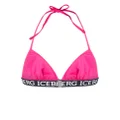 Iceberg logo-tape halterneck bikini top - Pink
