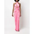 Moschino draped halterneck maxi dress - Pink