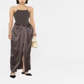 Nanushka draped sarong maxi skirt - Brown