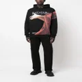 Balmain graphic-print cotton hoodie - Black