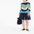 Marni patterned intarsia-knit jumper - Blue