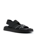 Casadei padded flat sandals - Black