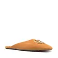 Bally Gylon logo-plaque leather slippers - Brown