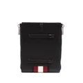 Bally logo-stripe leather phone case - Black