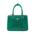 Prada Galleria crystal-embellished satin mini bag - Green