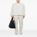 Jil Sander logo-print cotton shirt jacket - White