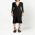 Proenza Schouler ribbed-knit buttoned-up dress - Black